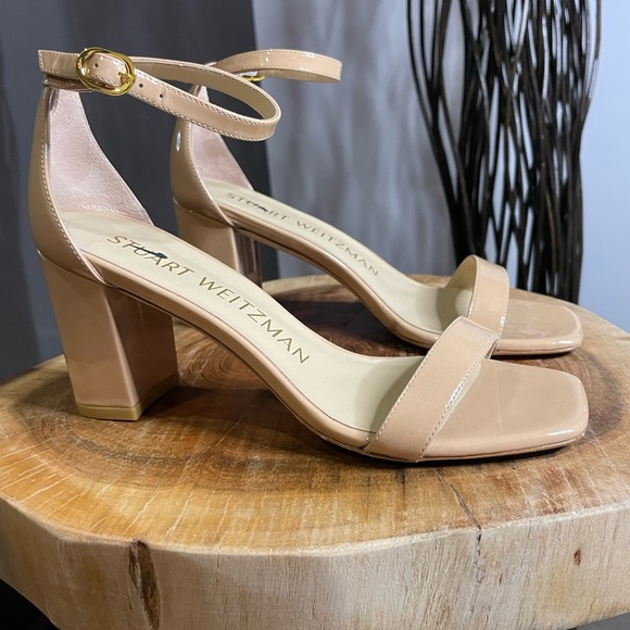 STUART WEITZMAN Nudistcurve 75 Block Heel Sandal - Picture 1 of 5